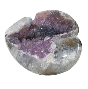 Druzy Amethyst and Calcite Heart (Uruguay)