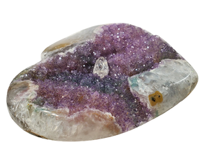 Druzy Amethyst and Calcite Heart (Uruguay)