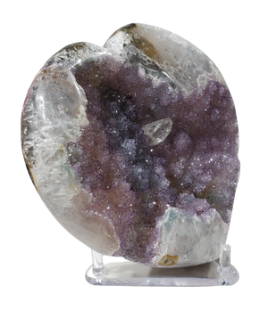 Druzy Amethyst and Calcite Heart (Uruguay)