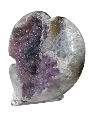 Druzy Amethyst and Calcite Heart (Uruguay)