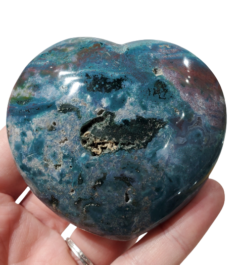 Sea Jasper Heart (Madagascar)