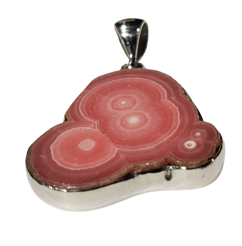 Rhodochrosite Stalactite Slice Pendant
