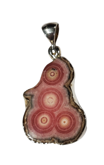 Rhodochrosite Stalactite Slice Earrings in Brushed newest Sterling Silver - Single Orbed