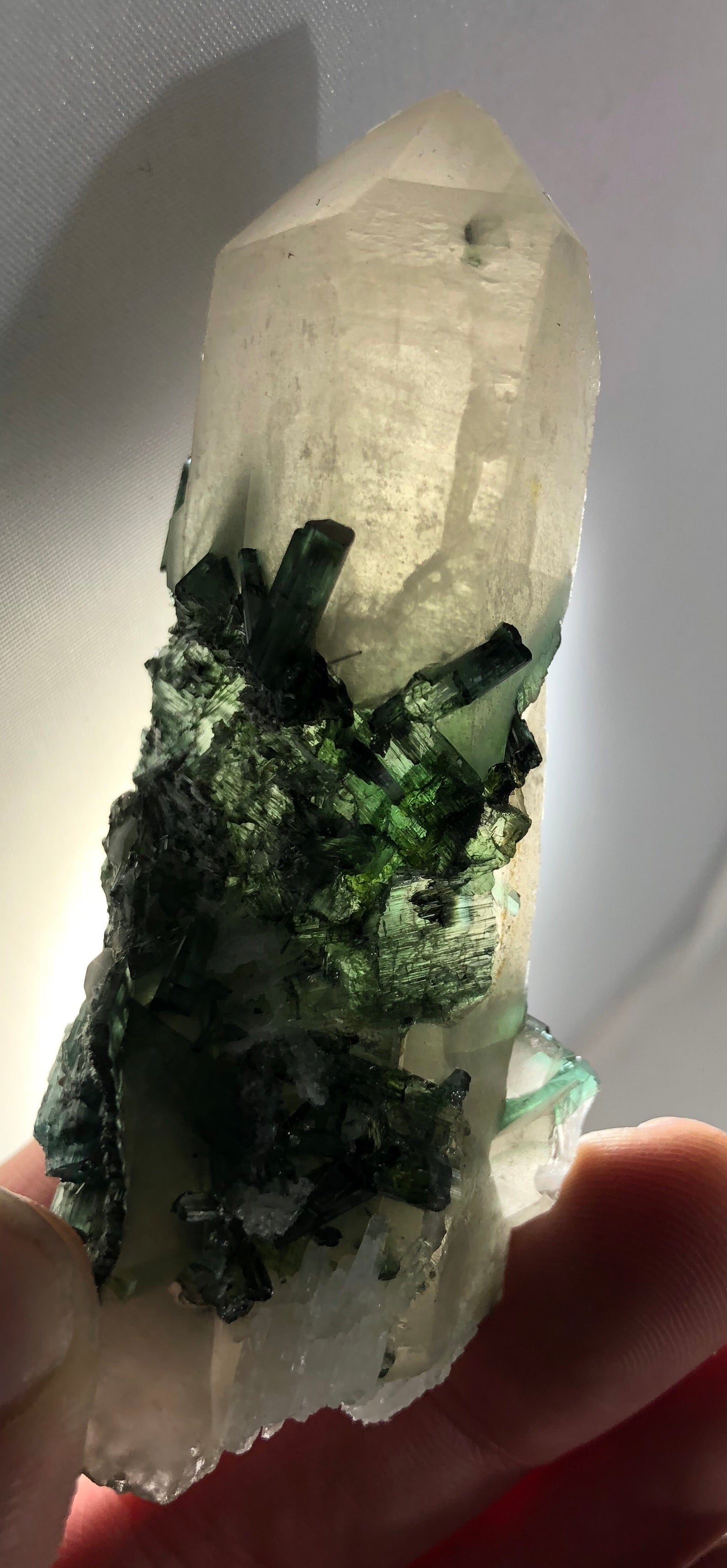Quartz with Green Tourmaline