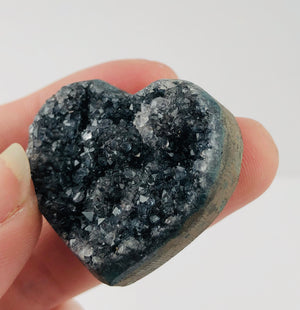 Druzy Black Amethyst Heart, Uruguay