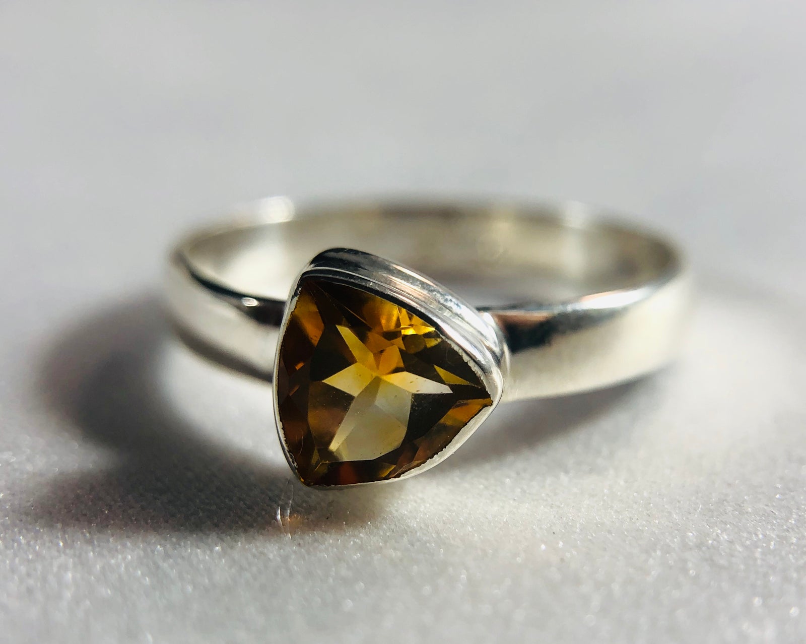 Faceted Natural Citrine Ring
