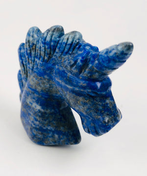 Lapis Unicorn Carving