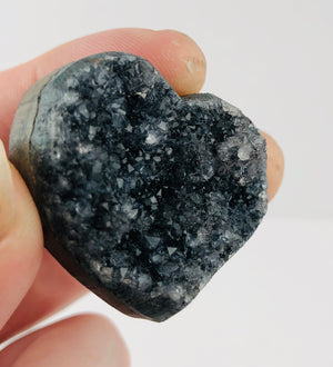 Druzy Black Amethyst Heart, Uruguay