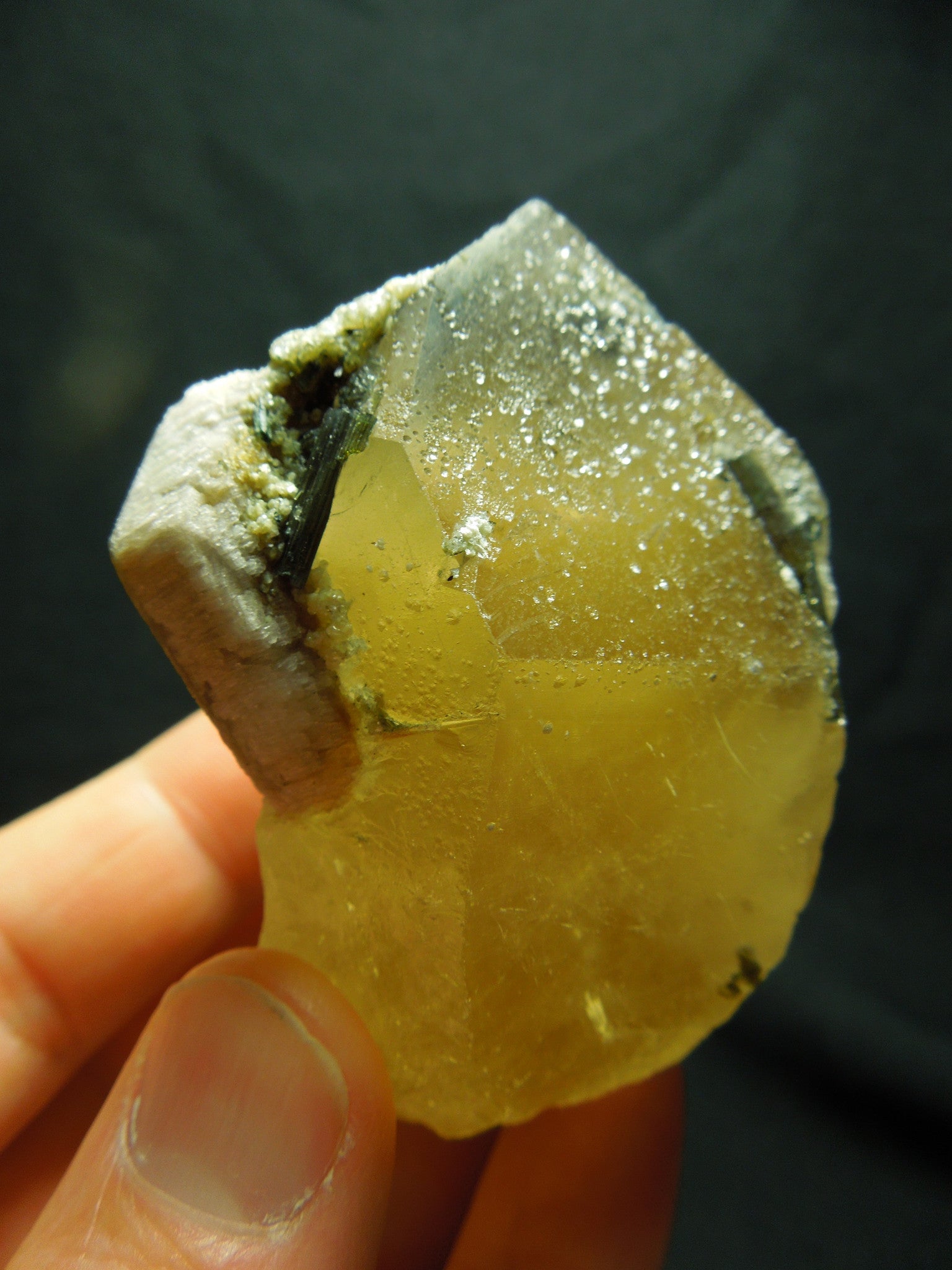 Natural Citrine w/ Tourmaline & Mica