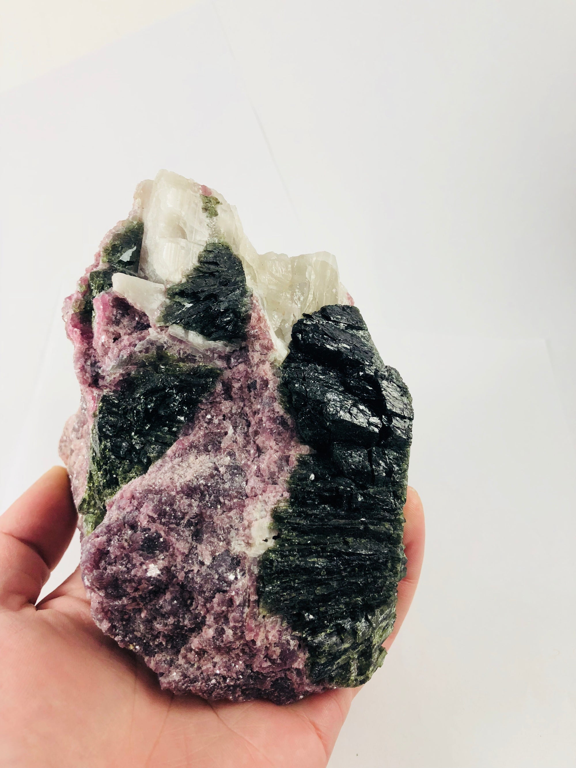 Lepidolite w/Green Tourmaline