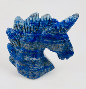 Lapis Unicorn Carving