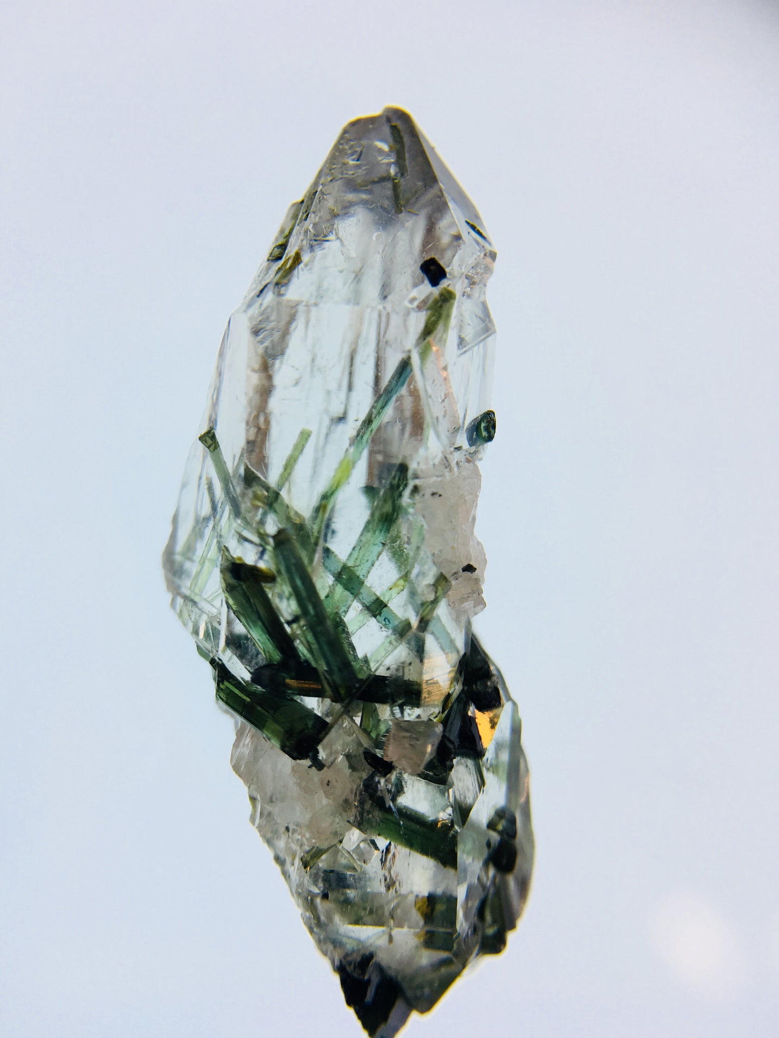 Quartz w/ Green Tourmaline, Brasil