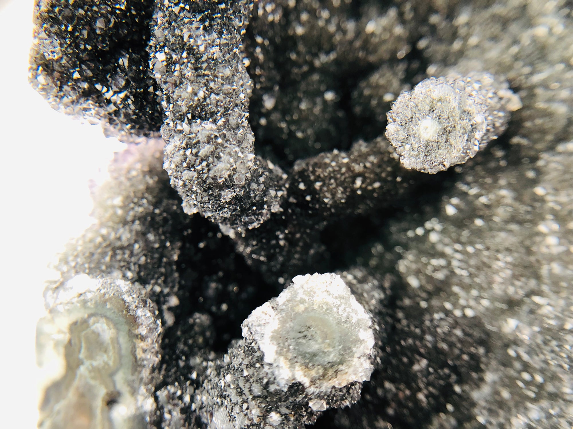 Druzy Black Quartz Stalactite Formation